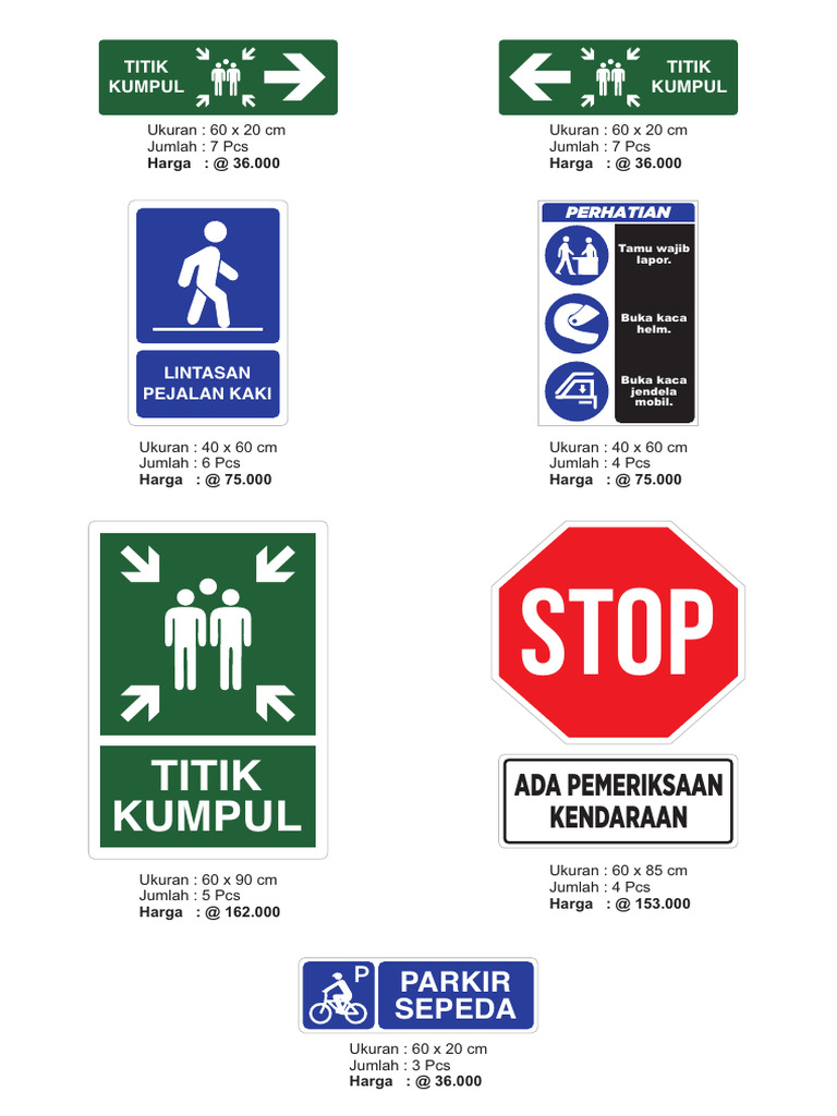 Sticker Rambu 2026 Harga | PDF