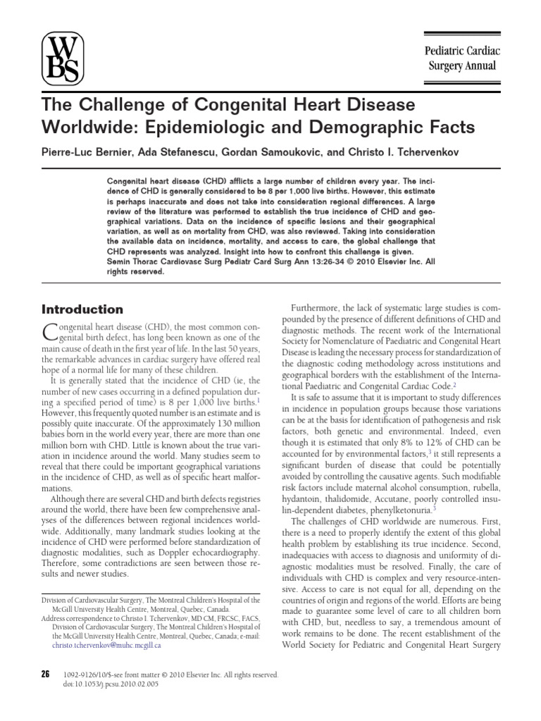 Bernier 2010 | PDF | Congenital Heart Defect | Cardiovascular Diseases
