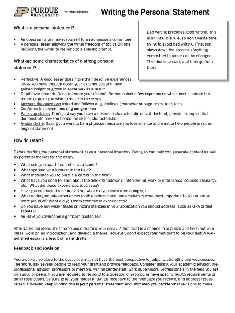 Writing The Personal Statement | PDF | Reason | Science