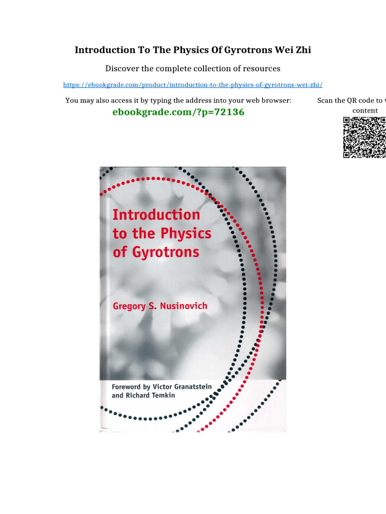 Introduction to the physics of gyrotrons Wei Zhi pdf version | PDF ...