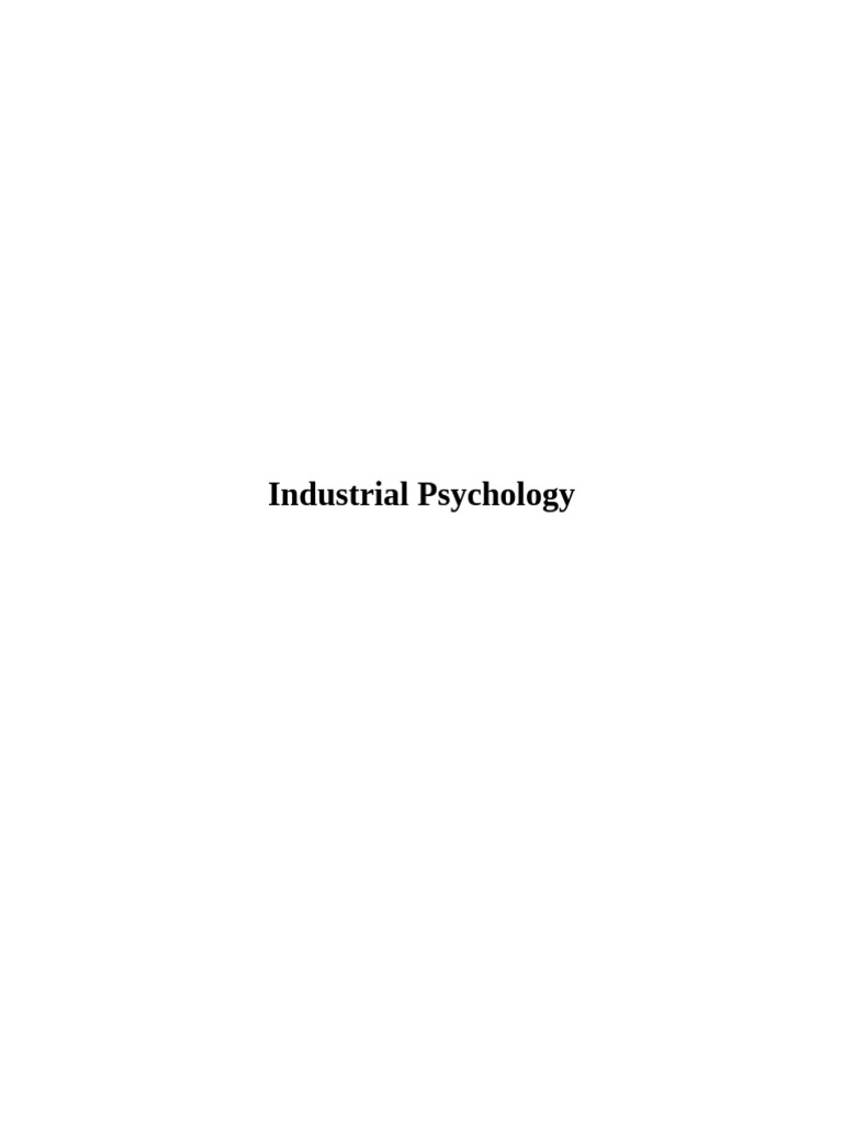 Industrial Psychology | PDF | Motivation | Motivational