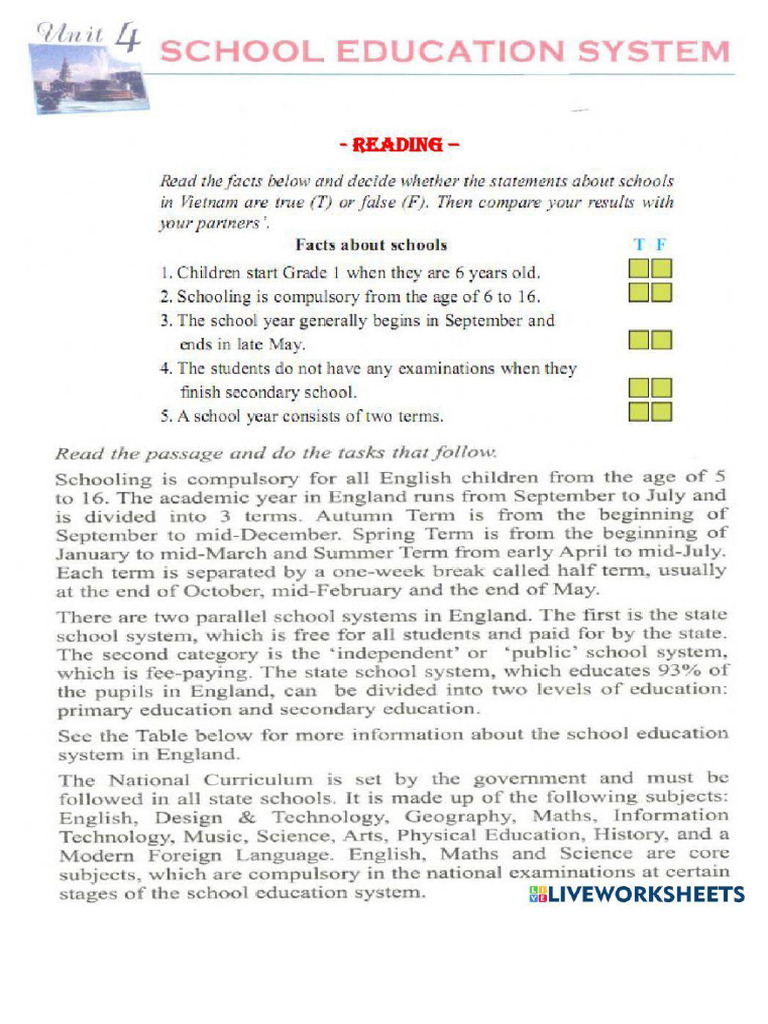 Reading Test School | PDF