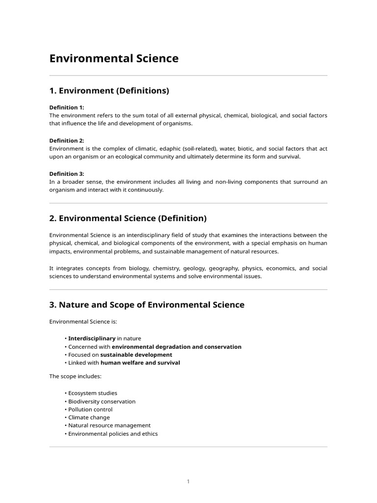 Environmental Science | PDF | Earth | Natural Environment