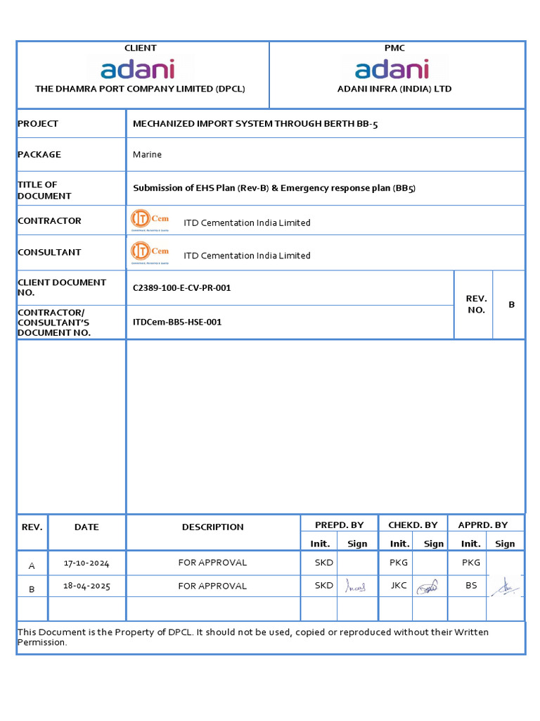072_BB5_ITDCem_DPCL_18.04.2025_Submission of EHS Plan (Rev-B ...