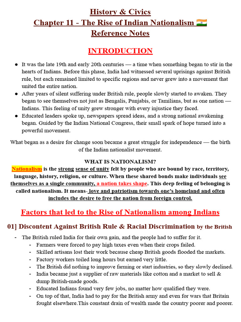 Rise of Indian Nationalism - VIII | PDF | Nationalism | Indian National ...
