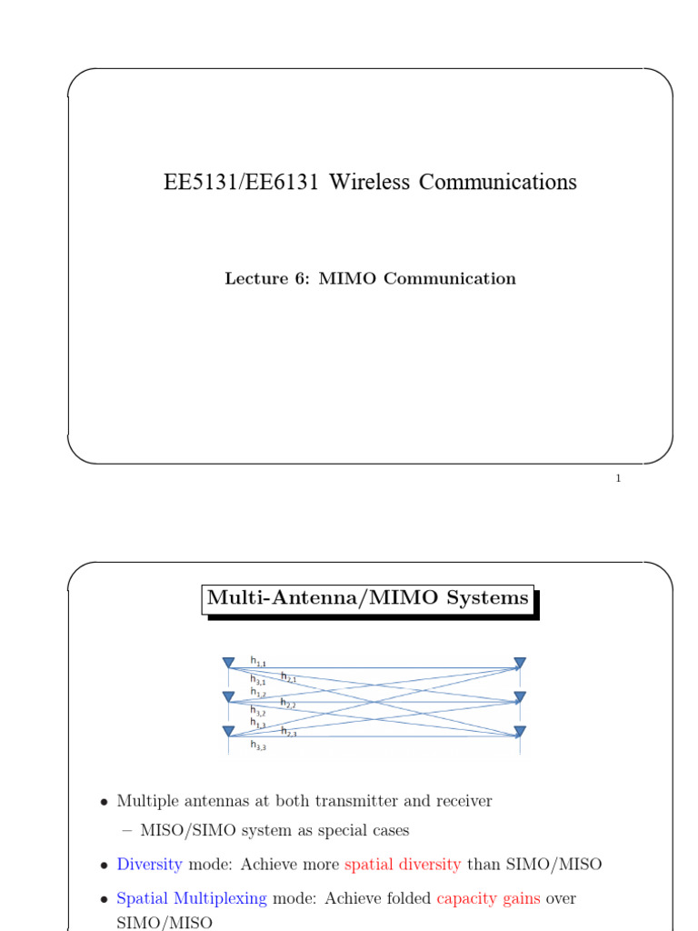 6 MIMO Systems | PDF | Mimo | Mathematical Objects