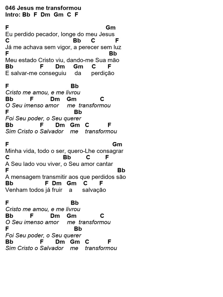 046 Jesus Me Transformou | PDF