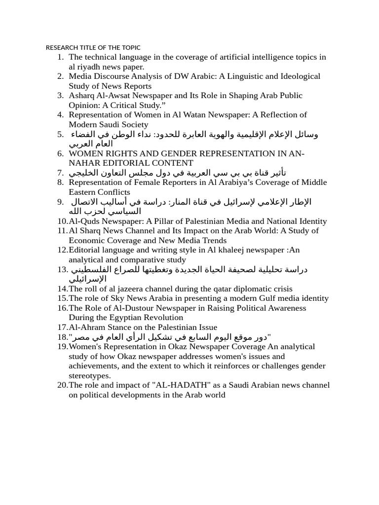 Research Title of The Topic | PDF | Linguistics | Sociology