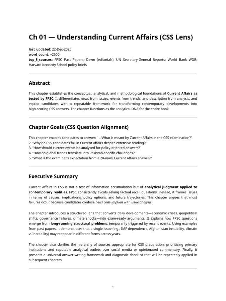 Current Affirs and Pakistan Affairs Notes | PDF | Deterrence Theory ...