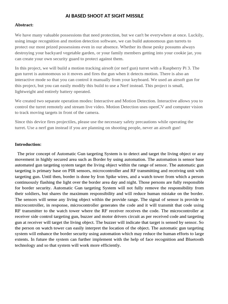 AI Missile Targeting System Detailed | PDF | Surveillance | Computer ...