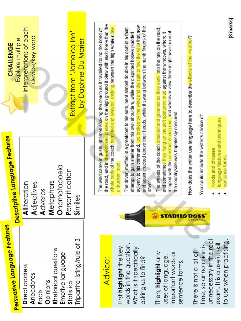 GCSE Prep Descriptive Features | PDF