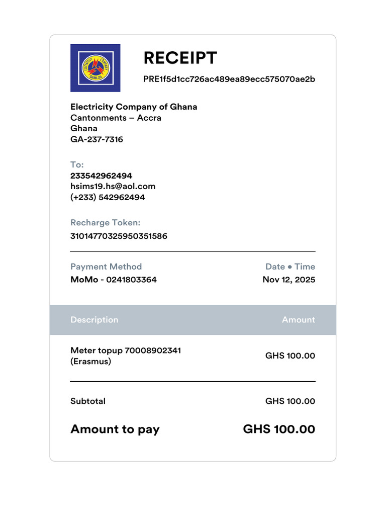 ECG PowerApp Receipt PRB | PDF