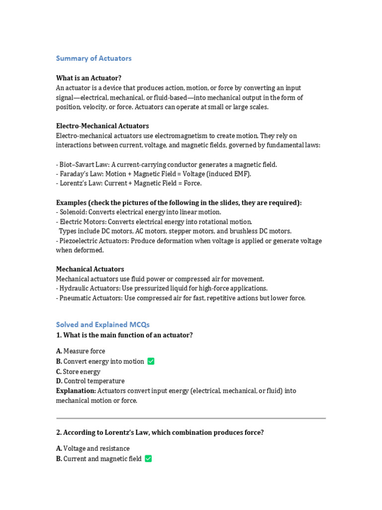 03 - Actuators | PDF | Actuator | Electric Motor