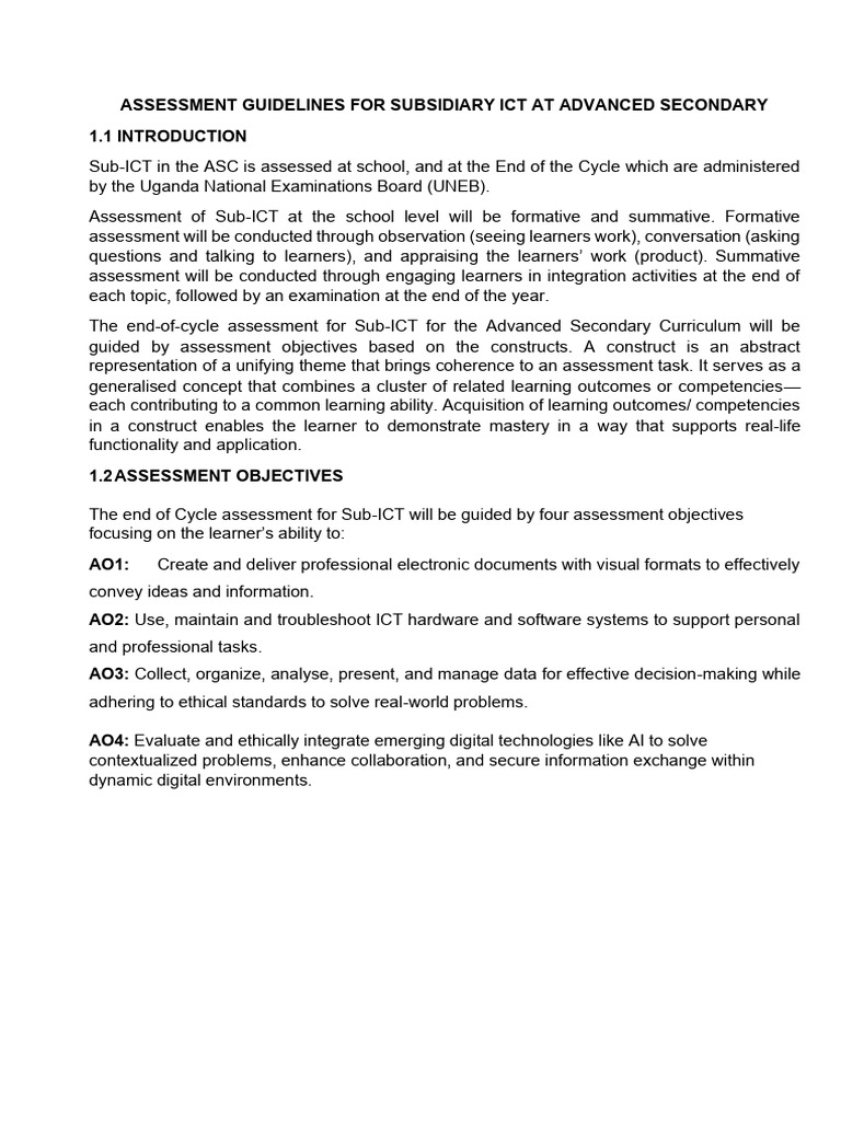 Ict Assessment Guidelines | PDF | Databases | Educational Assessment
