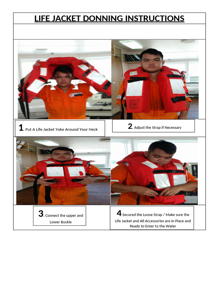 Life Jacket Donning Instructions | PDF
