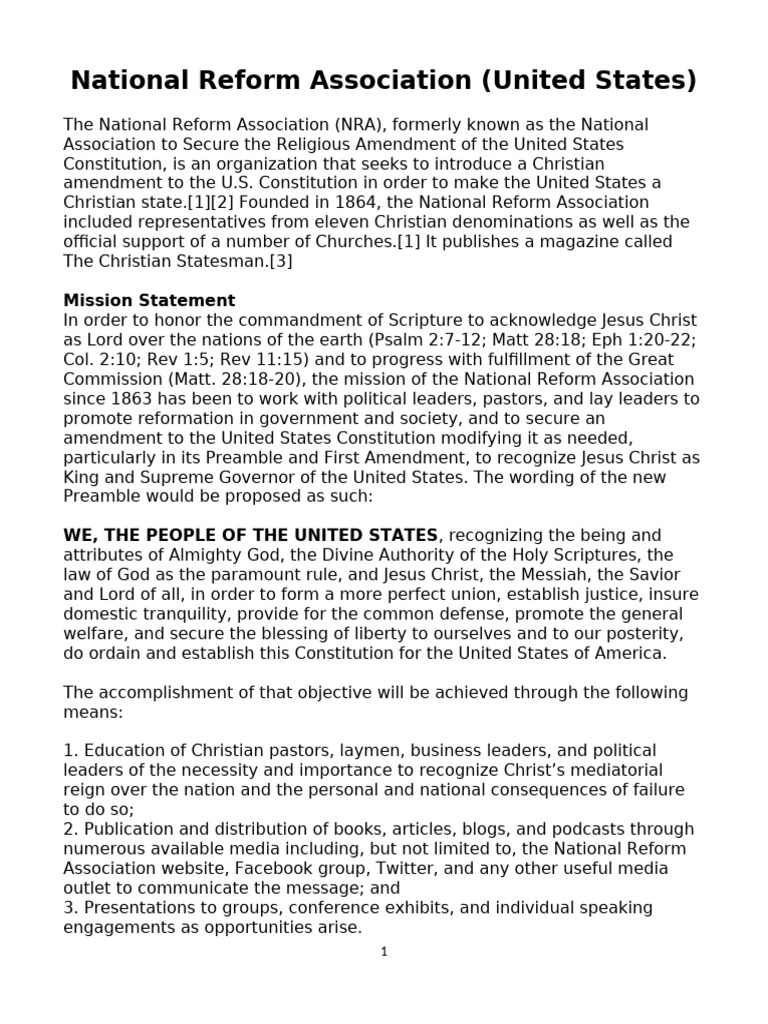 National Reform Association | PDF