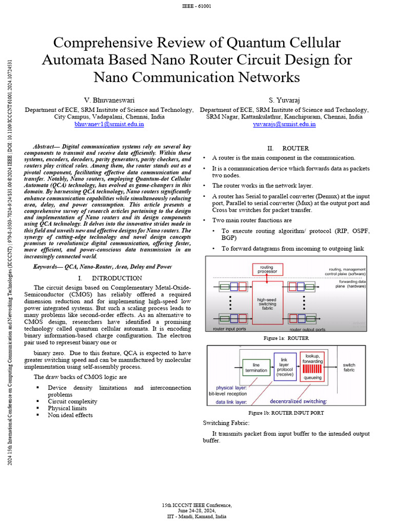 Comprehensive Review of Quantum Cellular Automata Based Nano Router ...