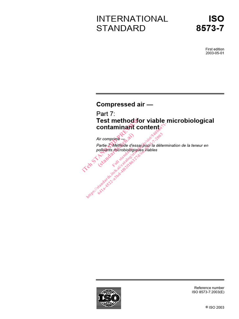 Iso 8573 7 2003 | PDF | International Organization For Standardization ...