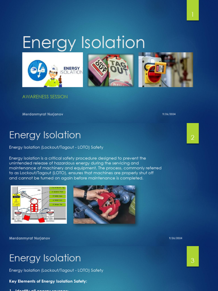 The Energy Isolation (Lockout - Tagout) | PDF | Safety | Occupational ...