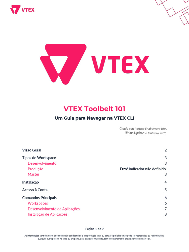 Inicializando VTEX IO VTEX Toolbelt 101 1 | PDF | Software de aplicação ...