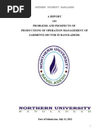 Download A REPORT ON PROBLEMS AND PROSPECTS OF PRODUCTION OF  OPERATION MANAGEMENT OF GARMENT SECTOR IN BANGLADESH by Aeysha Siddiquee SN99465470 doc pdf