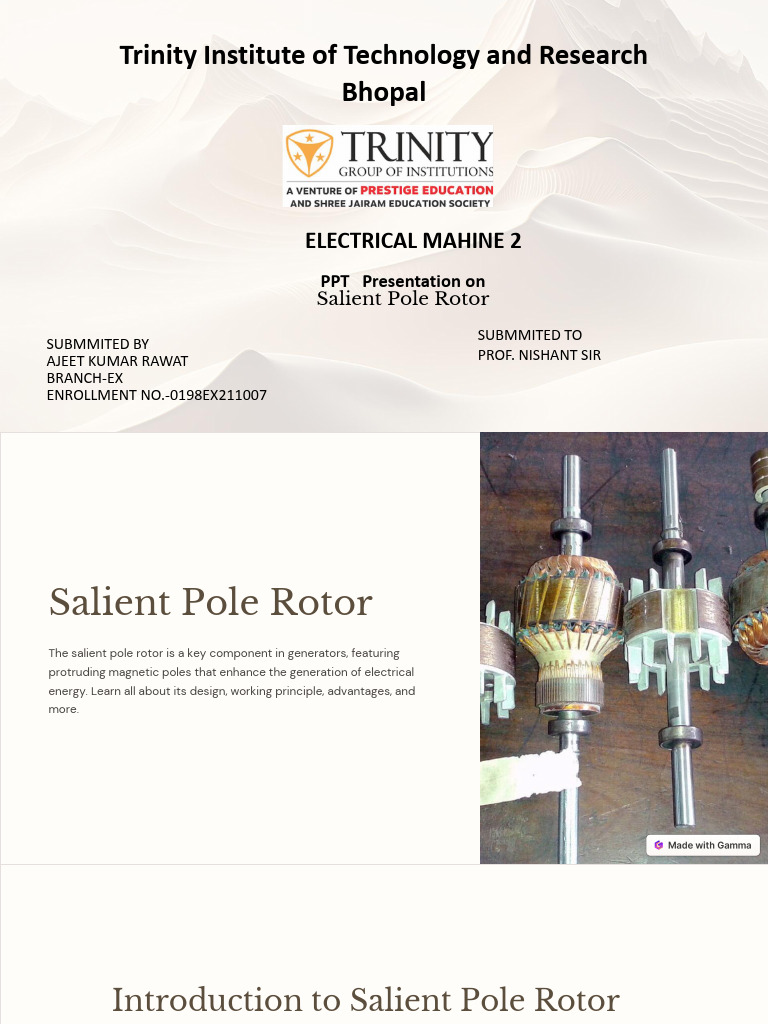 MACHINE 2 Salient Pole Rotor | PDF | Electric Generator | Electrical ...