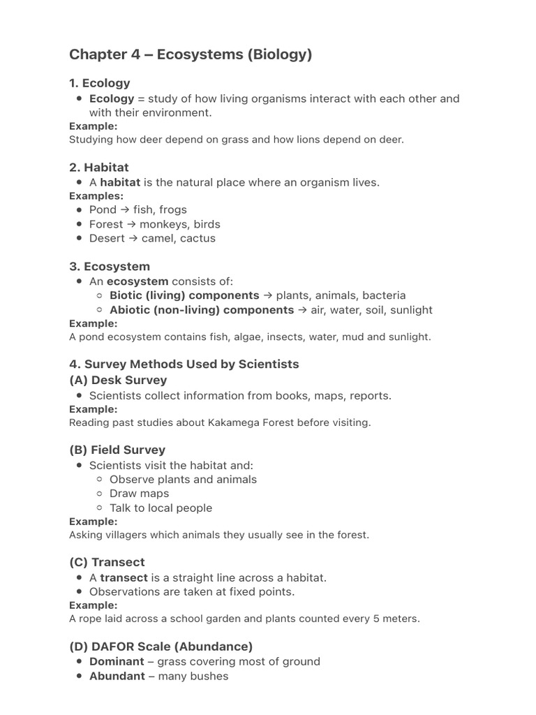 Chapter 4 - Ecosystems (Biology) | PDF | Ecosystem | Plants