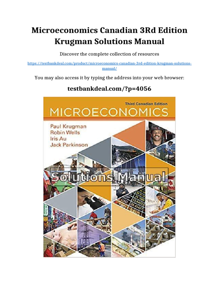 Microeconomics Canadian 3rd Edition Krugman Solutions Manual Online PDF ...