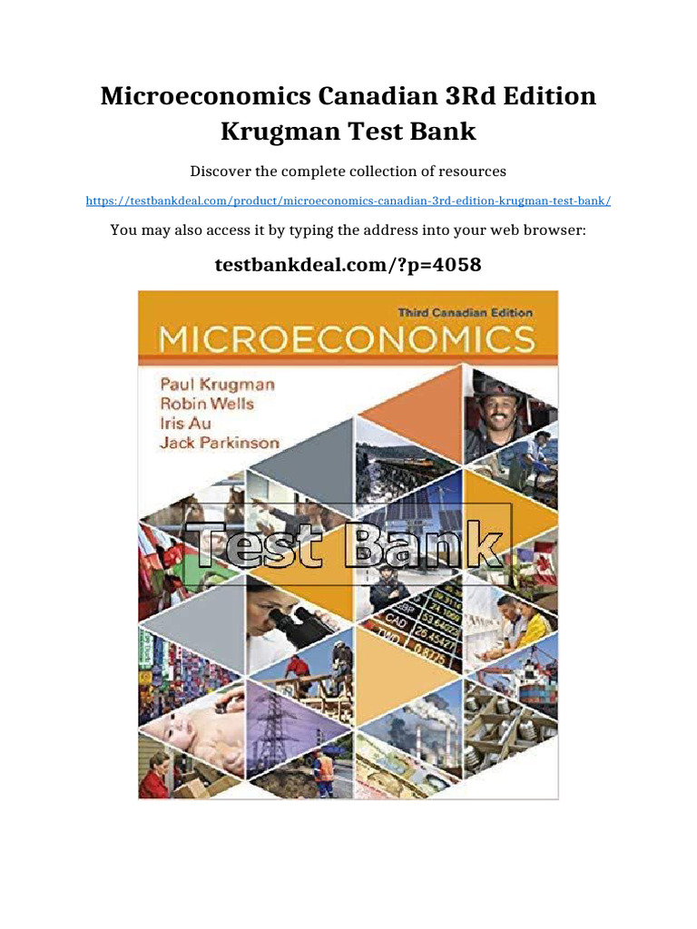 Microeconomics Canadian 3rd Edition Krugman Test Bank Full Chapters ...