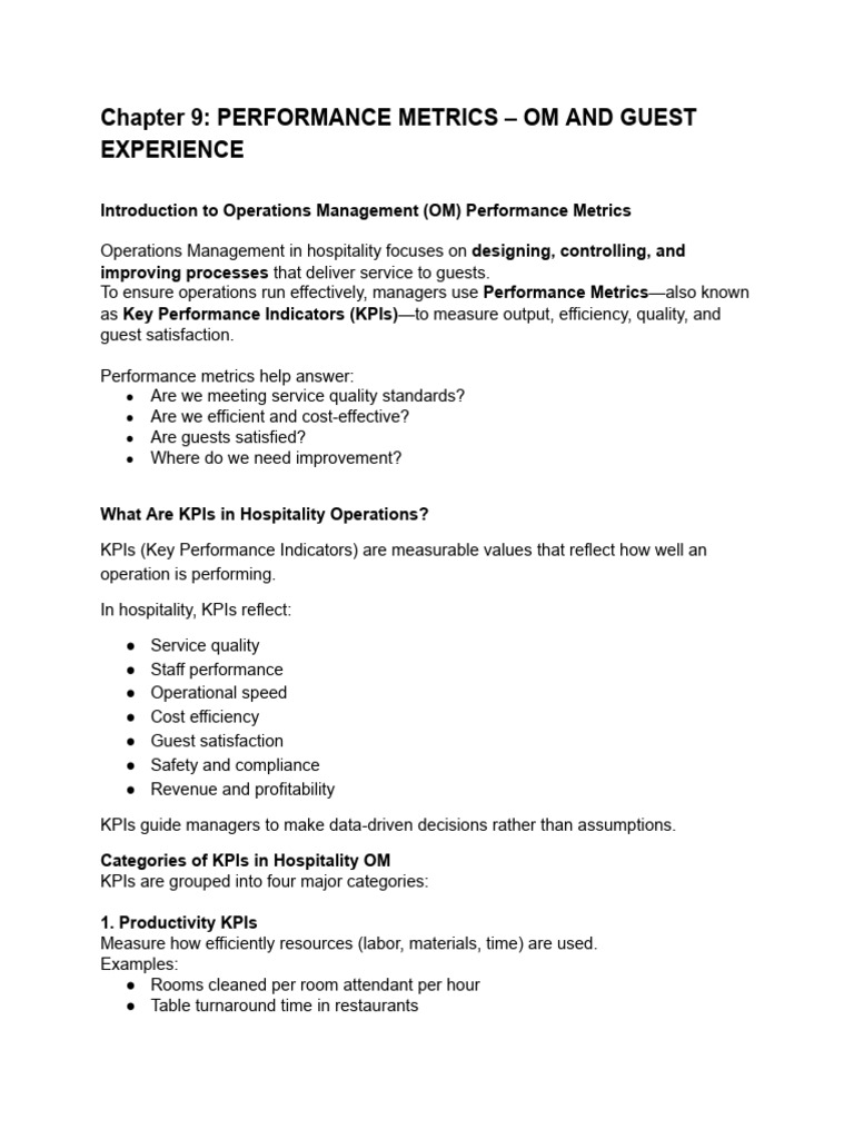 Chapter 9 - Performance Metrics | PDF | Performance Indicator | Economies