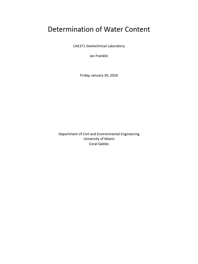 Lab report on water content determination Lab 2 Report (2) | PDF ...