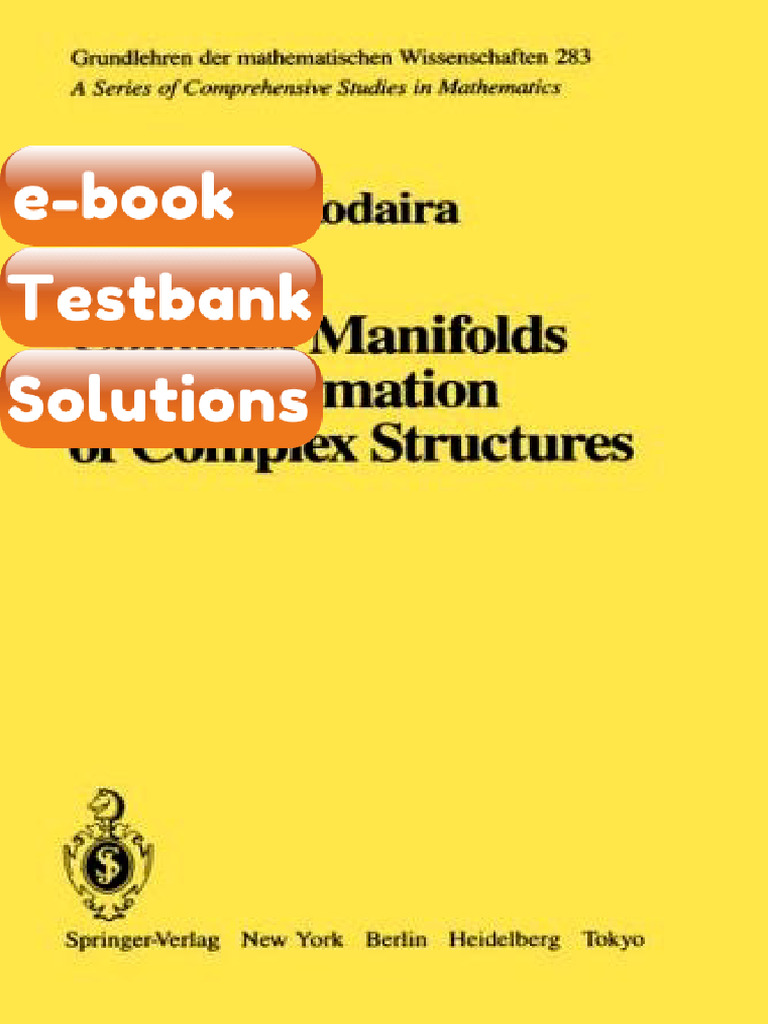 Testbank Complex Manifolds and Deformation of Complex Structures Fast ...