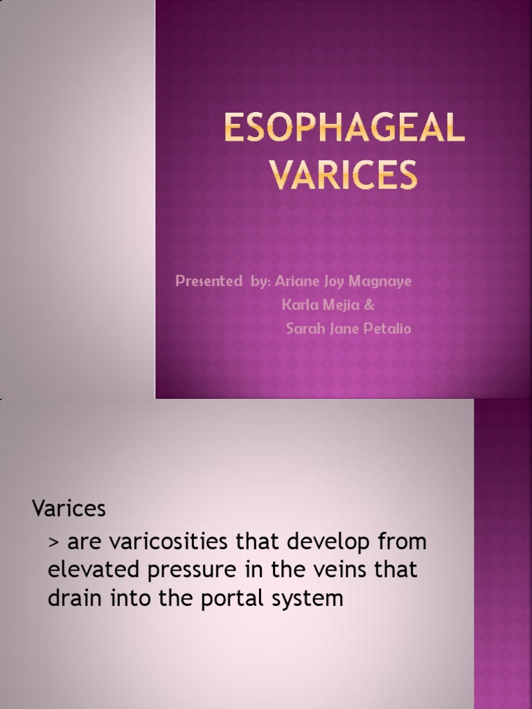 Esophageal Varices Medical Specialties Cardiovascular System