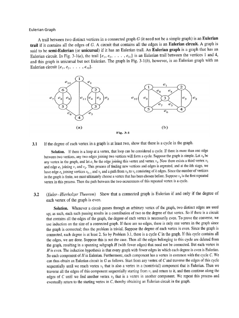 Eulerian Graph and Hamiltonian Graph | PDF