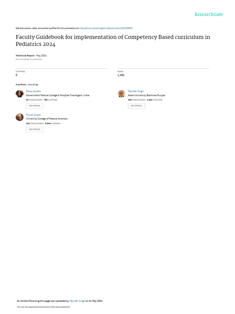 Faculty Guidebook For Competency Based Pediatrics 2024 | PDF ...