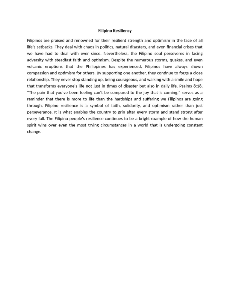 Filipino Resiliency | PDF