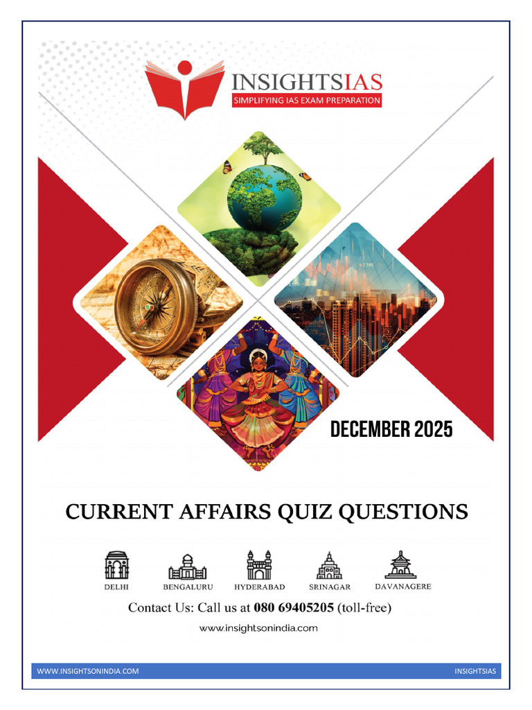 INSIGHTS December 2025 Current Affairs Quiz Questions | PDF | Coral ...
