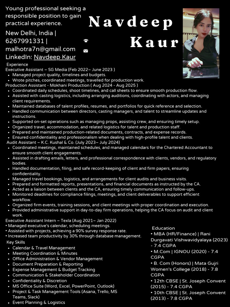 Navdeep_CV_EA - Navdeep Malhotra | PDF | Business