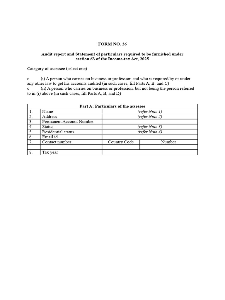Draft Form No. 26 | PDF | Expense | Depreciation