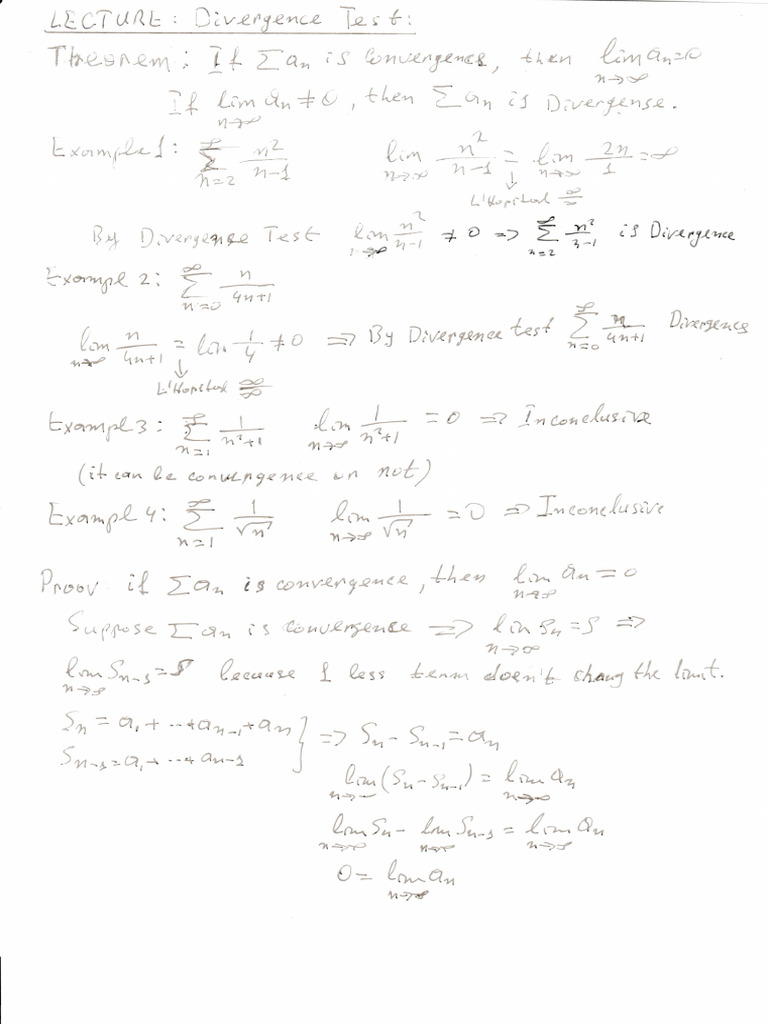 2 1 Divergence Test | PDF