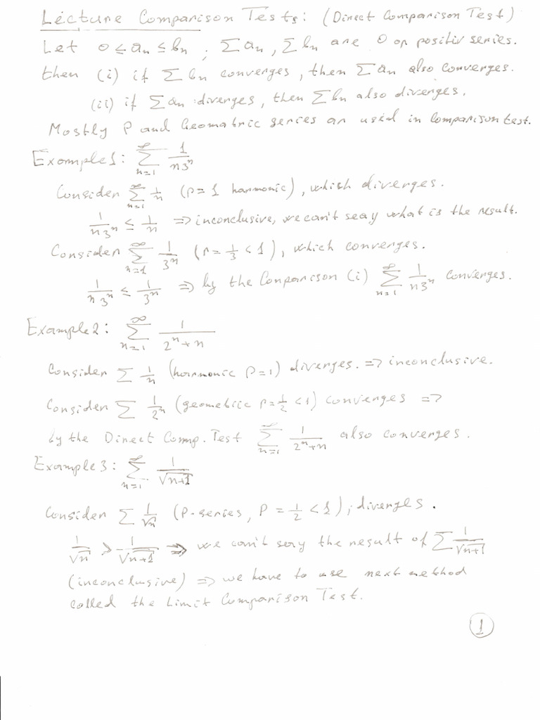 2 3 Comparison Tests | PDF