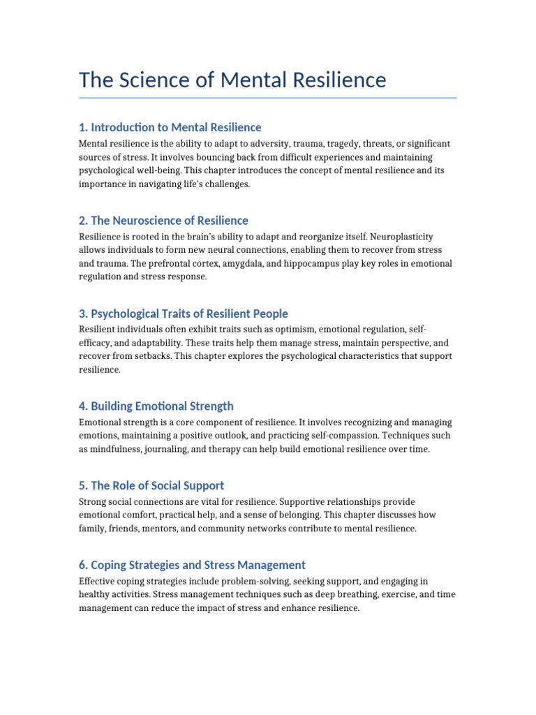 The Science of Mental Resilience | PDF | Psychological Resilience ...