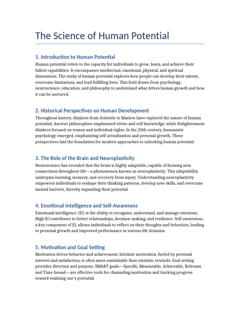 The Science of Human Potential | PDF
