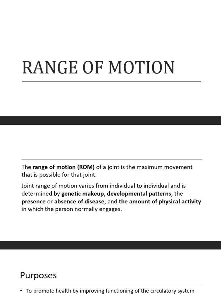 Fundamentals of Nursing Practice 1 Lecture Range of Motion | PDF ...