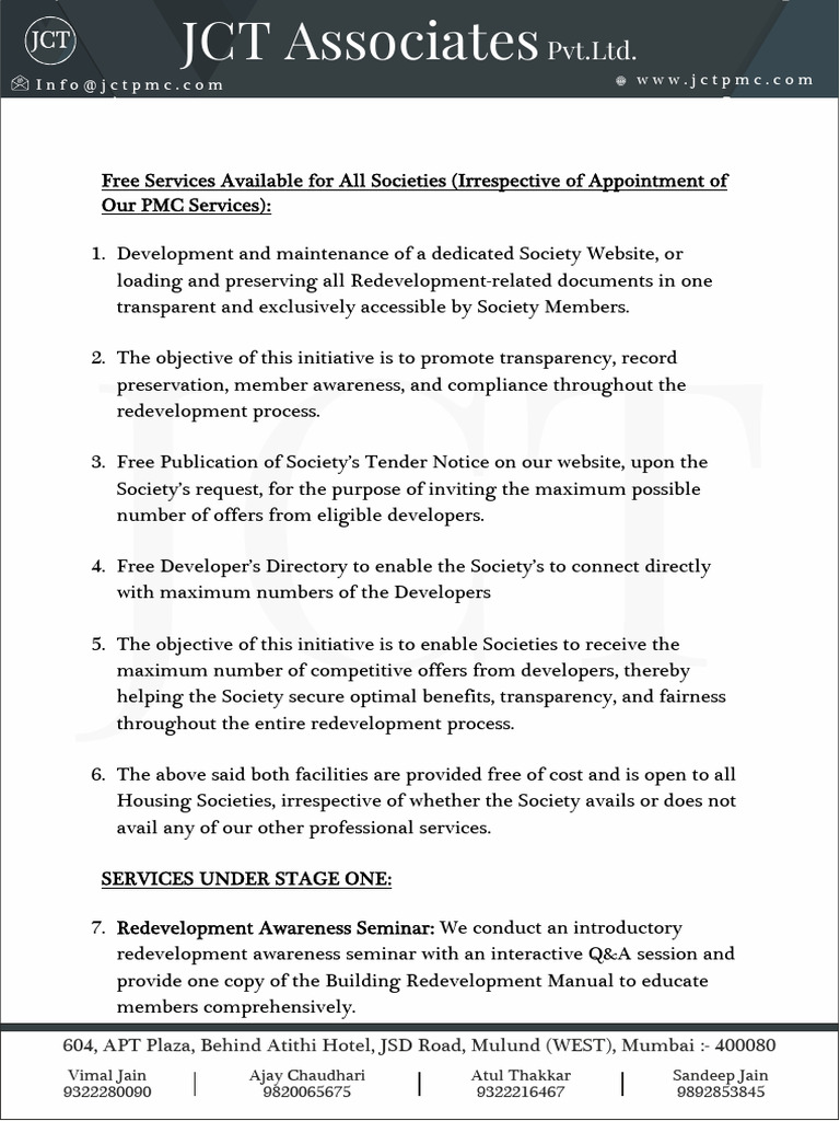 Redevelopment - List of Services | PDF | Regulatory Compliance ...