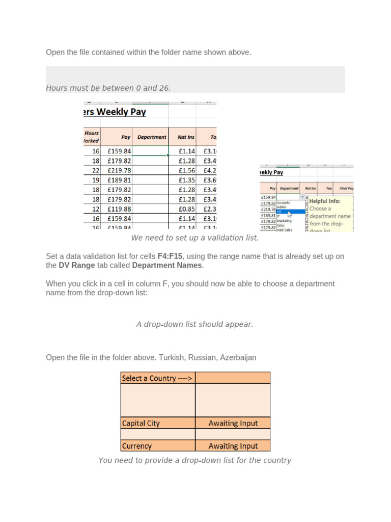 Excel Data Validation | PDF