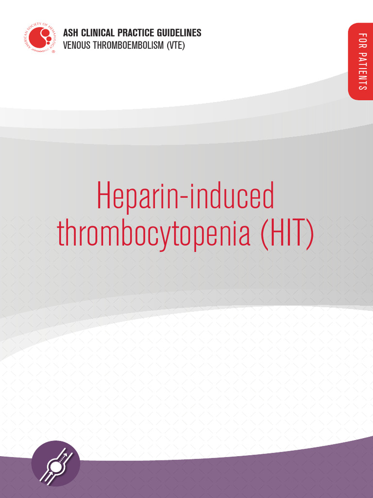 2023 - ASH CPG HIT Patient Brochure 0626 | PDF | Clinical Medicine ...
