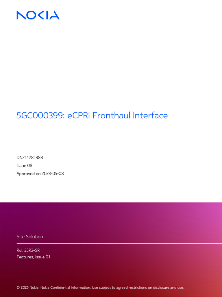 5GC000399 eCPRI Fronthaul Interface | PDF | Computer Engineering ...