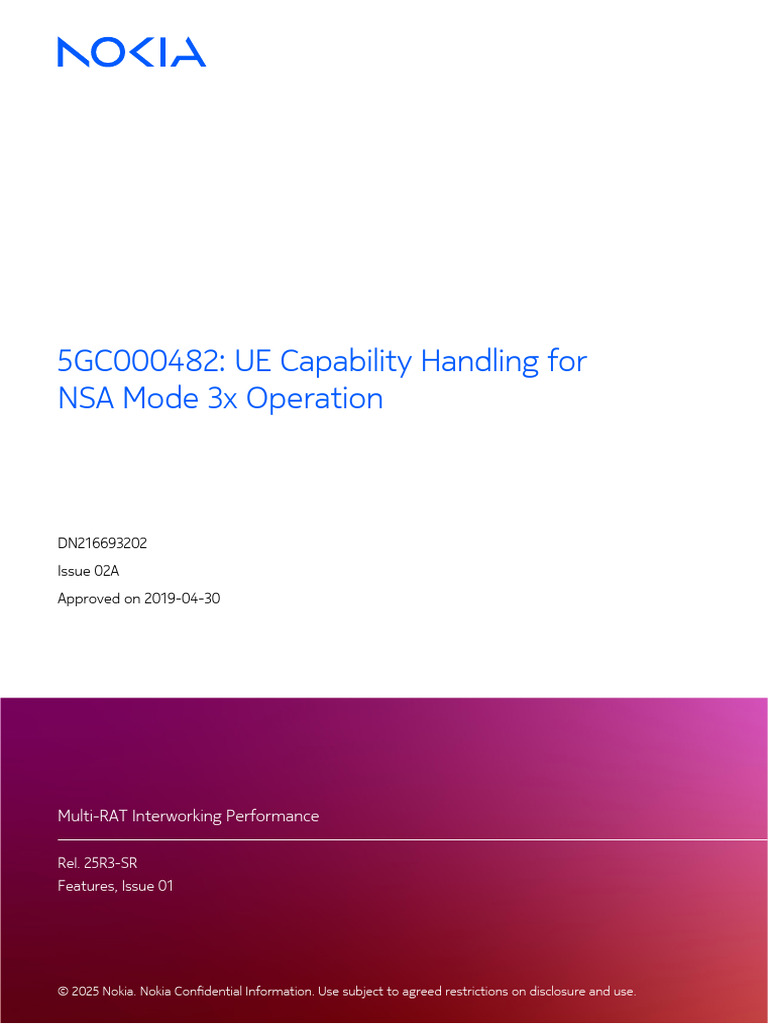 5GC000482 UE Capability Handling For NSA Mode 3x Operation | PDF ...
