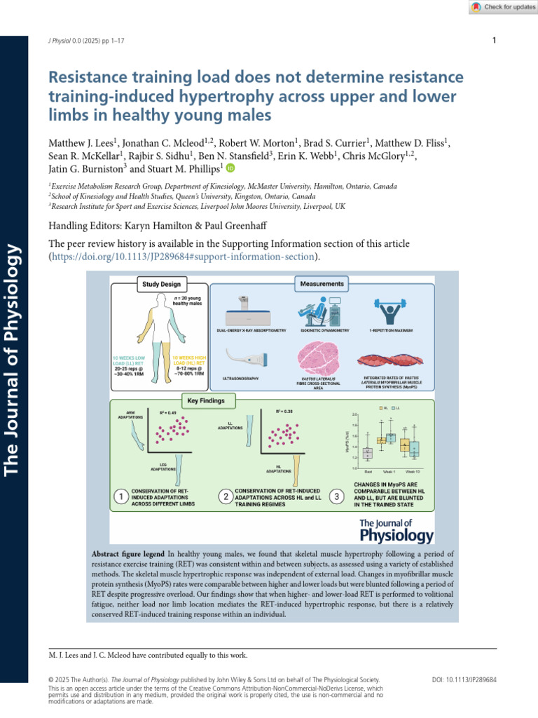 Resistance Training Load Does Not Determine Resistance Training Induced ...